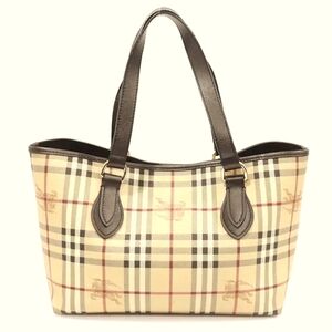 Authentic Burberry Haymarket Check Tote 3528315. Classic Check and Chocolate